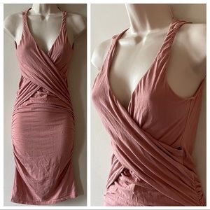 James Perse Nude Pink Criss Cross Tank Dress (bx)
